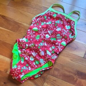 Uglies Frosty Mittens Red and Green Swimsuit One Piece